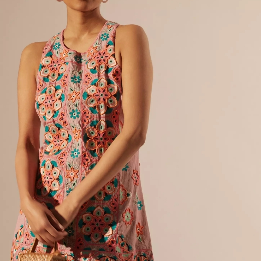 Anthropologie Embroidered & Appliqued Shift Dress - Picture 2 of 15